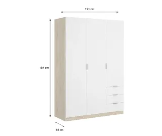 Armario blanco y madera desmontado