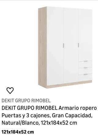 Armario blanco y madera desmontado