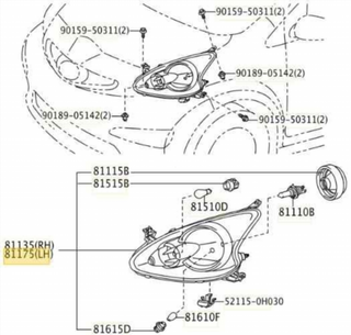 811300H010 FARO DERECHO TOYOTA AYGO (KGB-WNB)