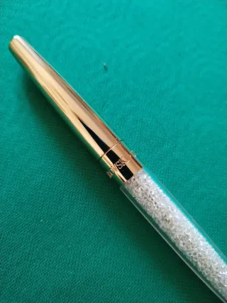 Penna Swarovski con cristalli dorata funzionante
