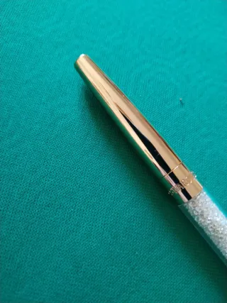 Penna Swarovski con cristalli dorata funzionante