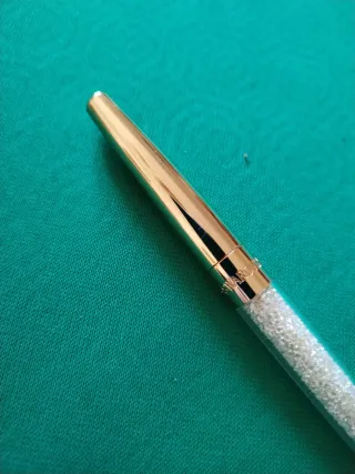 Penna Swarovski con cristalli dorata funzionante