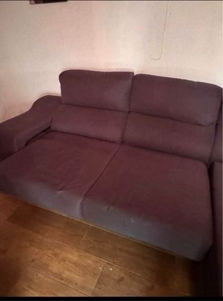 Sofá Cheslong Gris Tela Buen Estado