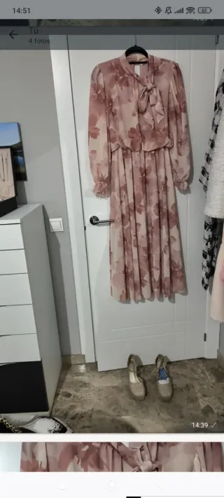 Vestido gasa estampado floral.