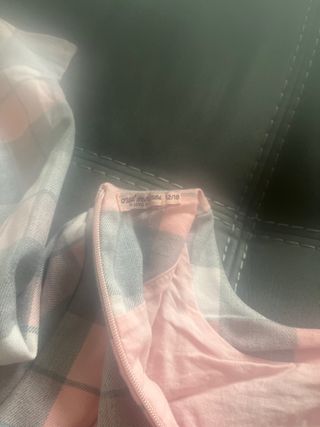 Vestitino bimba a quadri rosa e grigio