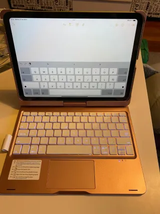 Funda con Teclado para iPad 10 y 11 Gen RosaDorado