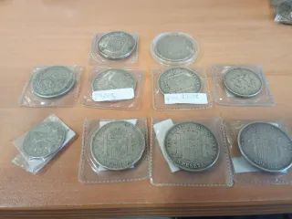 Lote monedas antiguas plata