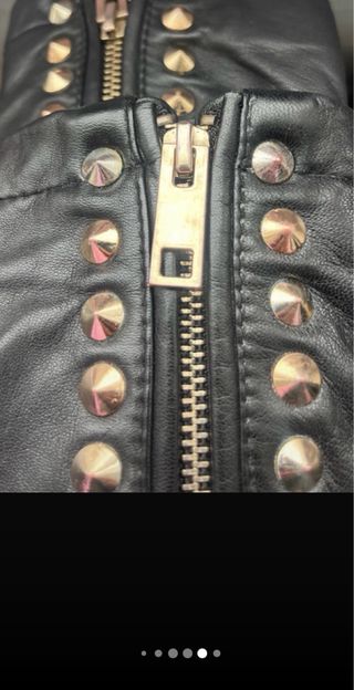 Chaqueta biker Zara Premium piel cordero tachuelas