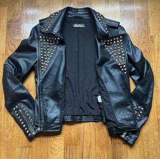 Chaqueta biker Zara Premium piel cordero tachuelas