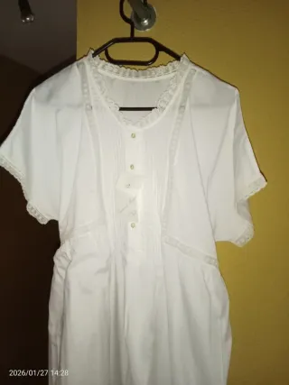 Camisón maternidad con puntilla talla única