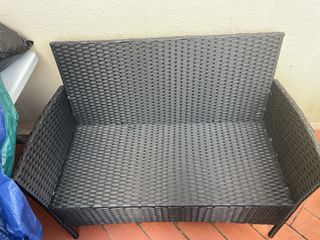 Conjunto Sofá, Sillón y Mesa Jardín Ratán