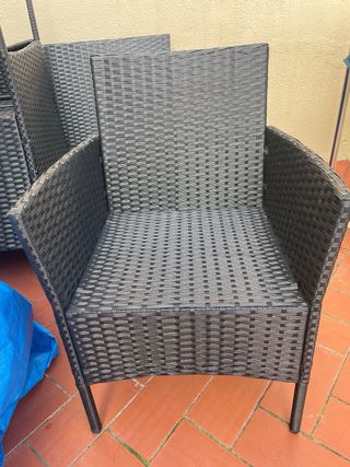 Conjunto Sofá, Sillón y Mesa Jardín Ratán