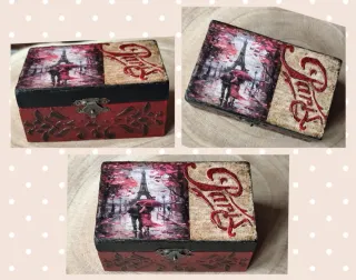 Caja de madera decorada París
