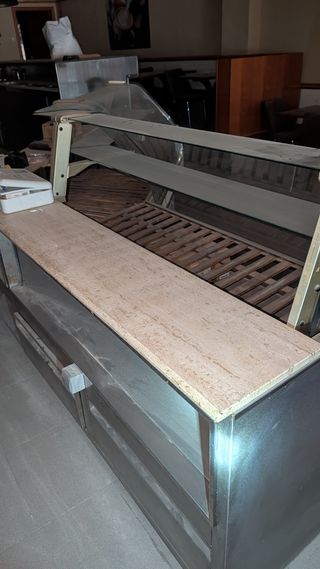 Mostrador Vitrina Esquina Mármol 3,84m