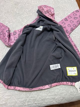 Parka niña LOGON rosa con corazones Talla S