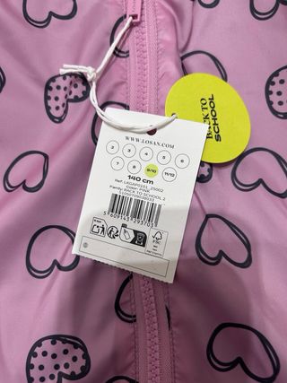 Parka niña LOGON rosa con corazones Talla S