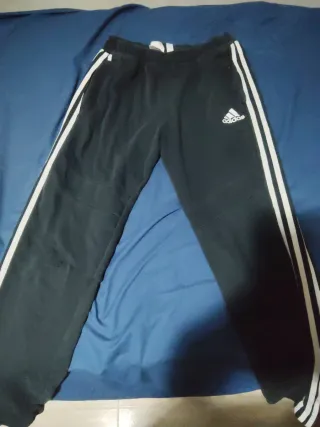 Pantalón Adidas Negro Rayas Blancas
