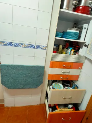 Muebles de cocina madera y plástico