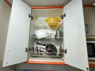 Muebles de cocina madera y plástico