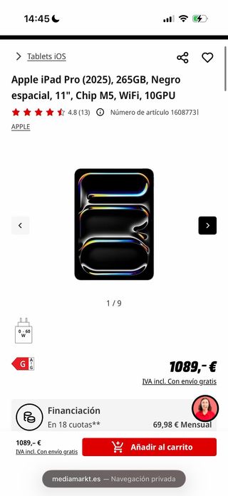 iPad Pro 11 M4 256GB Space Gray