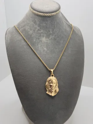 Colgante Jesucristo acero quirúrgico chapado oro