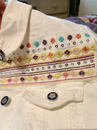 Chaqueta Desigual Talla M Bordada Flores