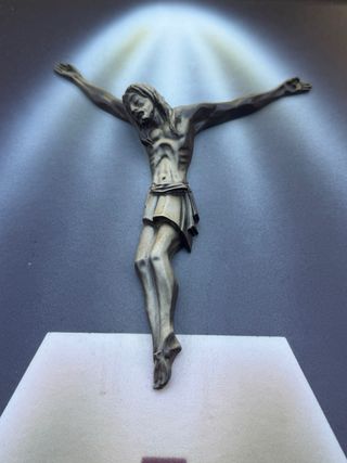 Cuadro Cristo Crucificado Marco Beige/Dorado