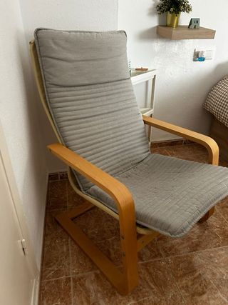 Sillón mecedora madera y tela