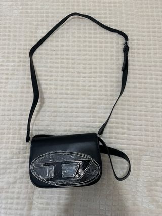 Borsa nera Diesel con logo ovale