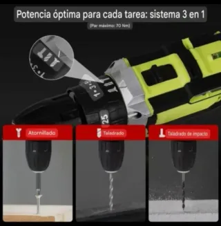 Taladro Atornillador Inalámbrico (2 Baterías)