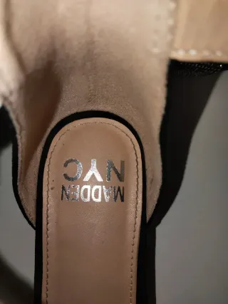 Sandalias Madden NYC Tacón Brillante Negro
