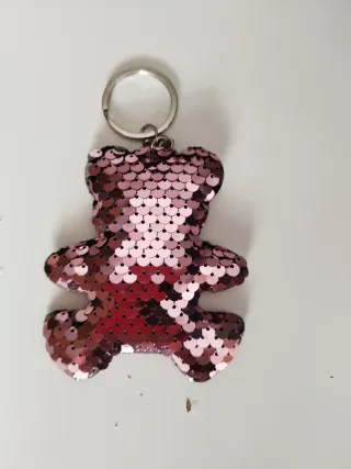 Llavero Oso Lentejuelas Rosa