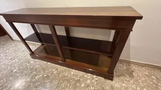 Mueble consola madera y cristal