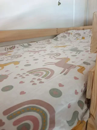 Funda nórdica unicornios y arcoíris. Reversible.