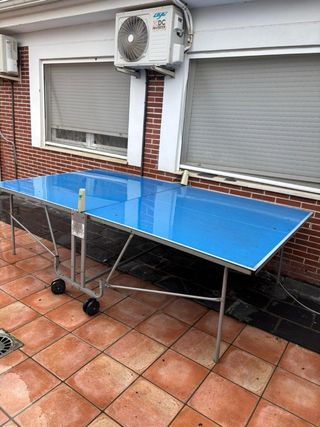 Mesa de ping pong azul