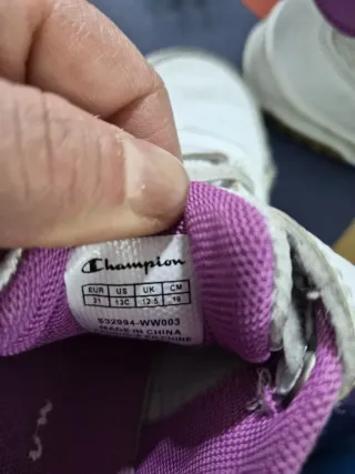 Scarpe bimba Champion bianche e viola