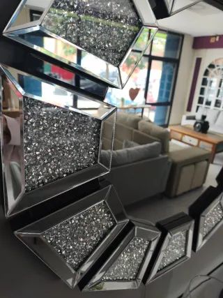 Espejo Redondo Brillo Cristal