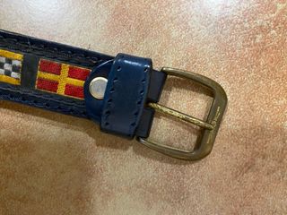 Cintura vintage vera pelle blu