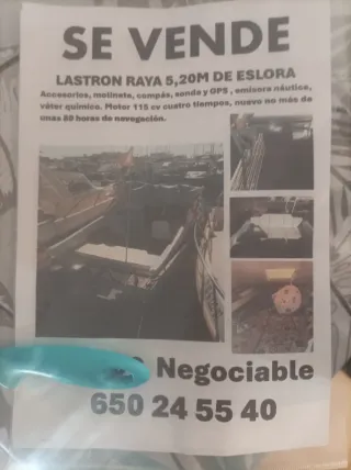 Lastron Raya 5,20m Eslora Barco