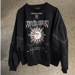 Felpa donna con frange