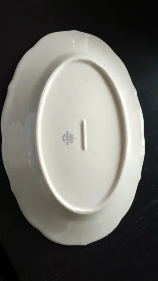 Bandeja porcelana floral dorada