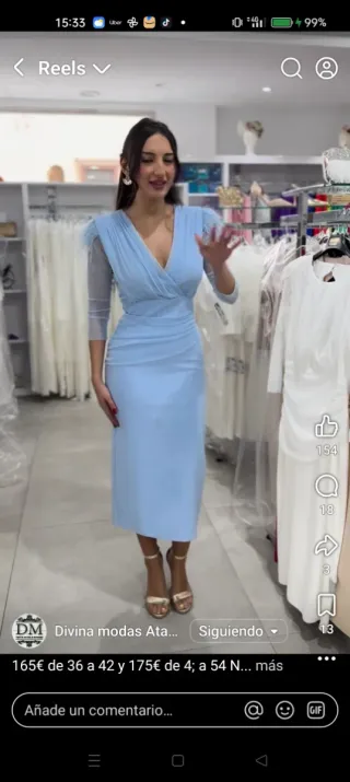Vestido azul Divina Modas nuevo talla M