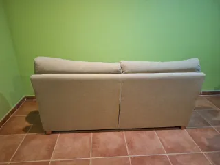 Sofá 3 plazas beige tela