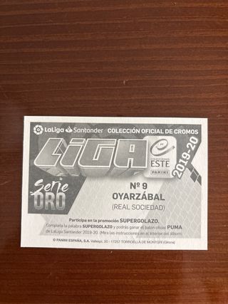 Cromos Serie Oro Liga ESTE 2019/20 Panini