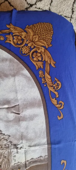 Foulard Hermès Paris blu e oro