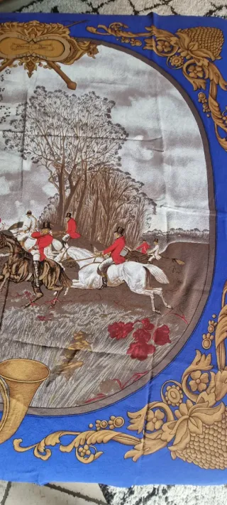 Foulard Hermès Paris blu e oro