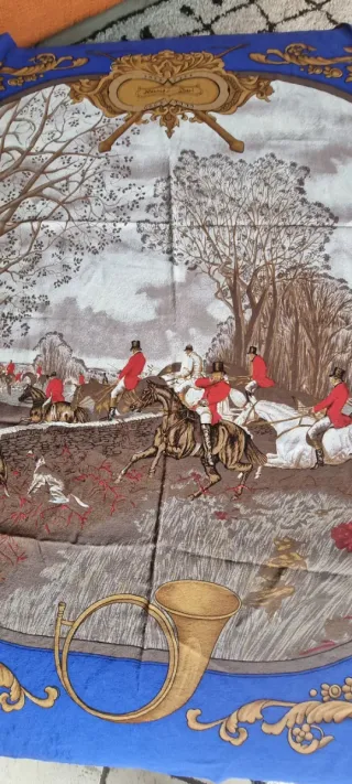 Foulard Hermès Paris blu e oro