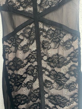 Vestido H&M Negro y Beige Encaje