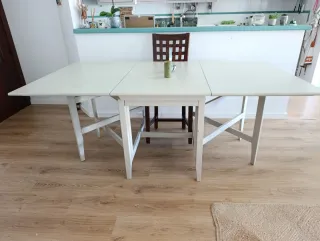 Mesa abatible madera Ikea.