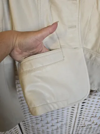 Chaqueta Piel Vintage Beige